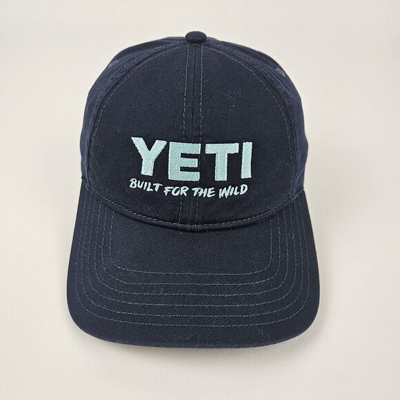 Yeti Coolers Leather Strap Full Panel Low Pro Hat‎ Cap Adjustable OSFM Navy Blue - Picture 1 of 8